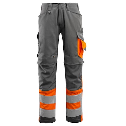 Artikelbild für MASCOT® unisex Warnschutzhose Leeds dunkelanthrazit, orange Größe 48, Artikelnummer 768693