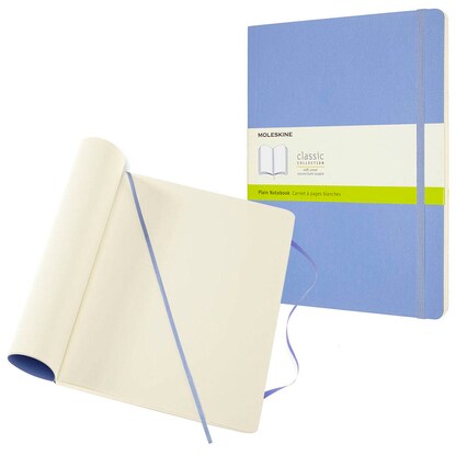 Artikelbild für MOLESKINE Notizbuch Classic Collection flexibler Einband ca. DIN A4 blanko, hortensienblau Softcover 192 Seiten, 1 St., Artikelnummer 924670