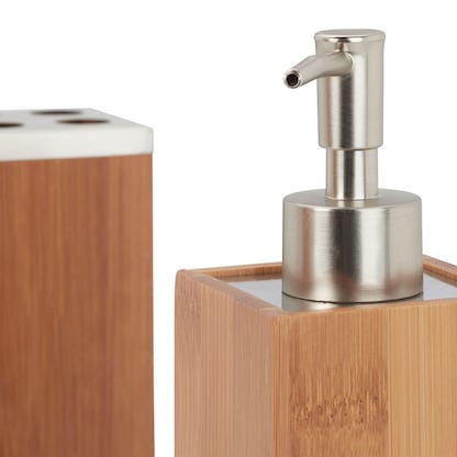 Artikelbild 2 für relaxdays Badaccessoires-Set braun, 1 Set, Artikelnummer 400510