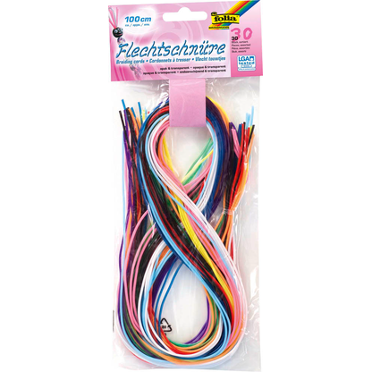 Artikelbild für folia Bastelset Flechtschnüre Basic Mix mehrfarbig 30 St., Artikelnummer 287528