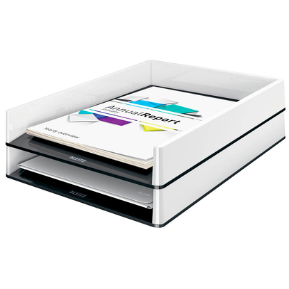 Artikelbild 2 für LEITZ Briefablage WOW Duo Colour schwarz/weiß DIN A4, 1 St., Artikelnummer 496199