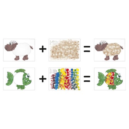 Artikelbild 4 für KREUL MUCKI Wir malen Stacheln, Fell und Schuppen Fingerfarben farbsortiert, 1 Set, Artikelnummer 513628