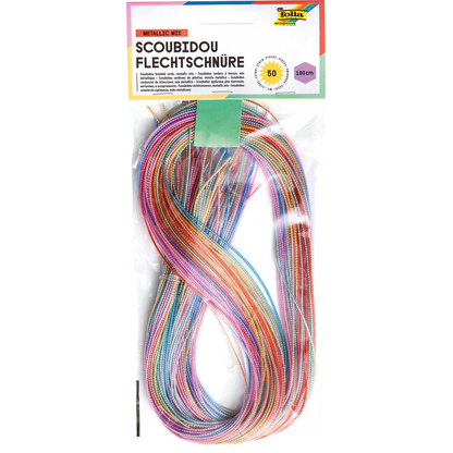 Artikelbild für folia Bastelset Flechtschnüre Metallic Mix mehrfarbig 50 St., Artikelnummer 287536