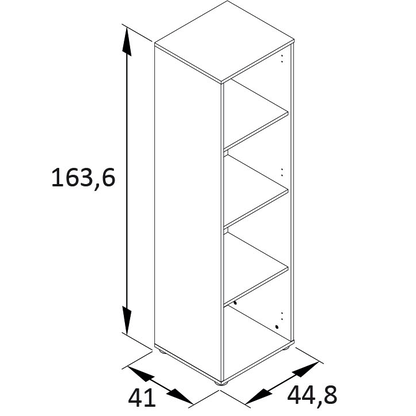 Artikelbild 2 für MÖBELPARTNER Aktenregal Emmik weiß-eiche 44,8 x 41,0 x 163,6 cm, 1 St., Artikelnummer 610679