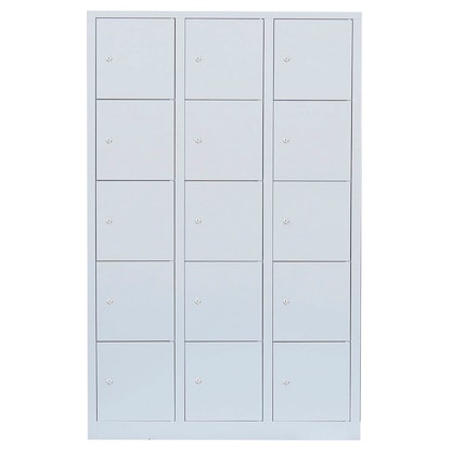 Artikelbild 2 für LÜLLMANN Schließfachschrank lichtgrau 523530, 15 Schließfächer 118,5 x 50,0 x 180,0 cm, Artikelnummer 831343