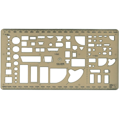 Artikelbild für KOH-I-NOOR Zeichenschablone Sanitärtechnik transparent, Artikelnummer 371011