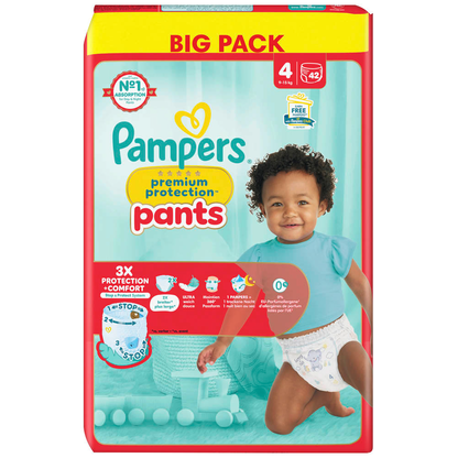Artikelbild 2 für Pampers® Windeln premium protection™ BIG PACK Gr. 4 (9-15 kg) für Babys und Kleinkinder, 42 St., Artikelnummer 585199