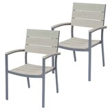 Artikelbild 1 für Garden Pleasure Gartenstühle mit Armlehnen Olivia hellgrau, 2 St., Artikelnummer 231373