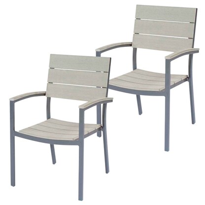 Artikelbild für Garden Pleasure Gartenstühle mit Armlehnen Olivia hellgrau, 2 St., Artikelnummer 231373