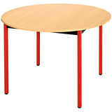Artikelbild 1 für SODEMATUB Mehrzwecktisch buche, rot rund, Vierkantrohr rot, 110,0 x 110,0 x 74,0 cm, Artikelnummer 480103