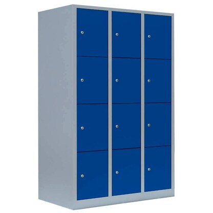 Artikelbild für LÜLLMANN Schließfachschrank enzianblau, lichtgrau 523431, 12 Schließfächer 118,5 x 50,0 x 180,0 cm, Artikelnummer 186409