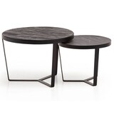 Artikelbild 1 für WOHNLING Couchtische-Set rund Massivholz schwarz, 1 Set, Artikelnummer 314227