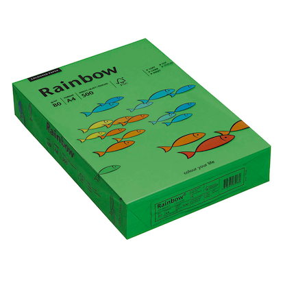 Artikelbild für Rainbow Kopierpapier COLOURED PAPER intensivgrün DIN A4 80 g/qm 500 Blatt, Artikelnummer 893255