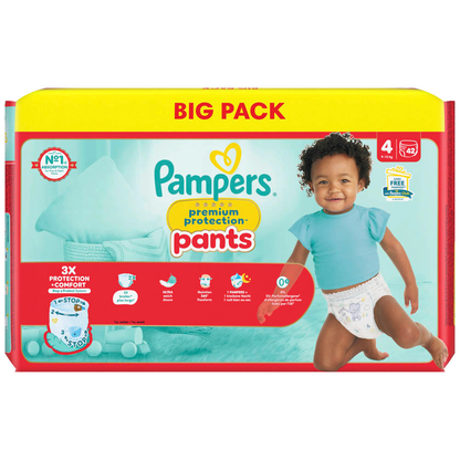 Artikelbild 3 für Pampers® Windeln premium protection™ BIG PACK Gr. 4 (9-15 kg) für Babys und Kleinkinder, 42 St., Artikelnummer 585199