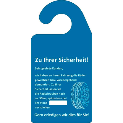 Artikelbild 4 für EICHNER Hängeetiketten KFZ Spiegel blau 9,0 x 18,0 cm Räder nachziehen, 200 St., Artikelnummer 703726