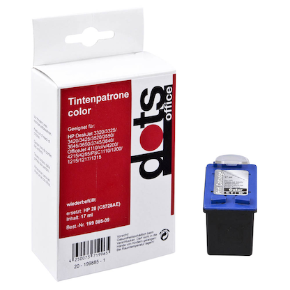 Artikelbild für dots color Druckerpatrone kompatibel zu HP 28 (C8728AE), Artikelnummer 199885