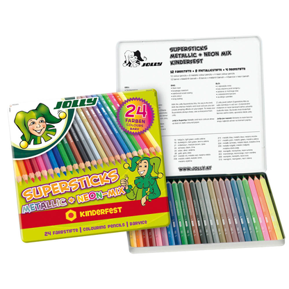 Artikelbild 2 für JOLLY SUPERSTICKS METALLIC + NEON-MIX Buntstifte farbsortiert, 24 St., Artikelnummer 312468