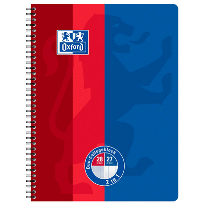 Artikelbild 2 für OXFORD Collegeblock DUO Lineatur 27/28 liniert und kariert DIN A4 Innen- und Außenrand, 1 Block, Artikelnummer 798191