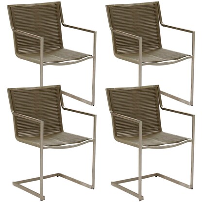 Artikelbild für Garden Pleasure Gartenstühle mit Armlehnen SIENNA taupe, 4 St., Artikelnummer 135182