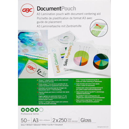 Artikelbild 6 für GBC Laminierfolien glänzend für A3 250 micron, 50 St., Artikelnummer 492183