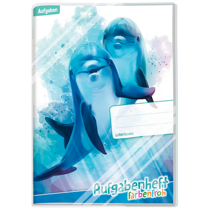 Artikelbild 2 für Häfft® Verlag Hausaufgabenheft Farbenfroh Delfine liniert DIN A5 ohne Rand, 96 Blatt, 1 St., Artikelnummer 370649