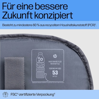 Artikelbild 7 für HP Laptop-Rucksack Travel Plus Kunstfaser blau bis 43,2 cm (17 Zoll), Artikelnummer 506267