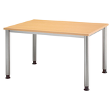 Artikelbild 1 für HAMMERBACHER Orbis höhenverstellbarer Schreibtisch buche rechteckig, 4-Fuß-Gestell silber 120,0 x 80,0 cm, Artikelnummer 763268