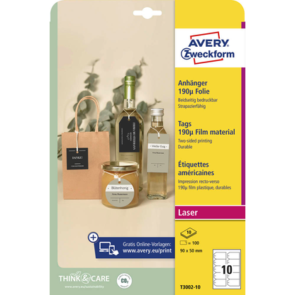 Artikelbild 2 für AVERY Zweckform Hängeetiketten weiß 90,0 x 50,0 mm blanko, 100 St., Artikelnummer 174076