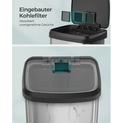 Artikelbild 9 für SONGMICS Mülleimer 50,0 l silber, 1 St., Artikelnummer 291027