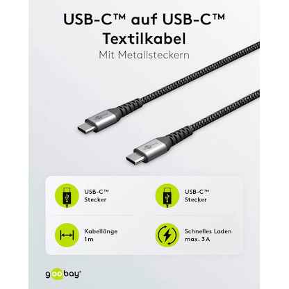 Artikelbild 5 für goobay Ladekabel mit Adapter schwarz, Kabellänge: 1,0 m, 65 Watt, Artikelnummer 345274