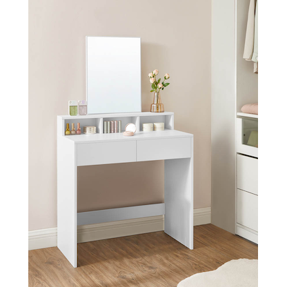 Artikelbild 7 für VASAGLE Schminktisch rechteckig Melamin, Spanplatte weiß 40,0 x 40,0 x 140,0 cm, 1 St., Artikelnummer 439186