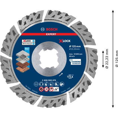 Artikelbild 6 für BOSCH Diamant-Trennscheibe EXPERT MultiMaterial X-LOCK, 1 St., Artikelnummer 218907