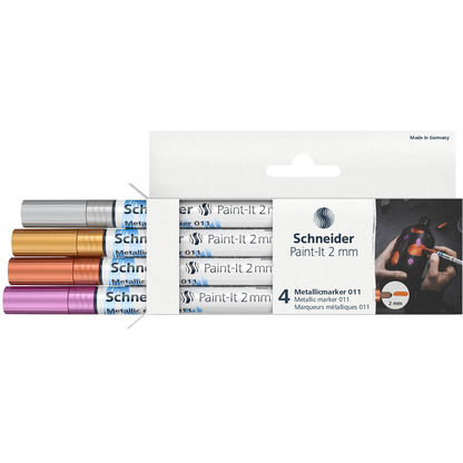 Artikelbild 2 für Schneider 011 Lackmarker farbsortiert 2,0 mm, 4 Set, Artikelnummer 564662