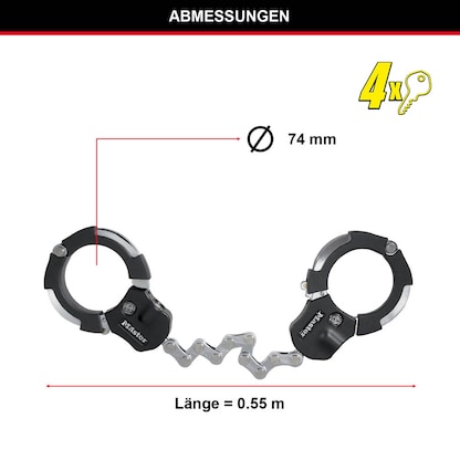 Artikelbild 2 für Master Lock® Fahrradschloss 8290EURDPRO schwarz 55,0 cm, 1 St., Artikelnummer 727311
