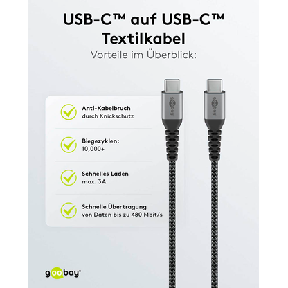 Artikelbild 6 für goobay Ladekabel mit Adapter schwarz, Kabellänge: 1,0 m, 65 Watt, Artikelnummer 345274