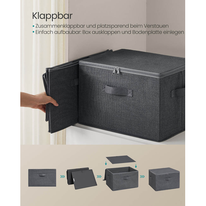 Artikelbild 6 für SONGMICS Aufbewahrungsboxen silbergrau 40,0 x 30,0 x 25,0 cm, 3 St., Artikelnummer 439616