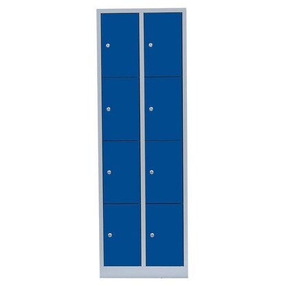 Artikelbild 2 für LÜLLMANN Schließfachschrank lichtgrau, enzianblau 520421, 8 Schließfächer 60,0 x 50,0 x 180,0 cm, Artikelnummer 831060