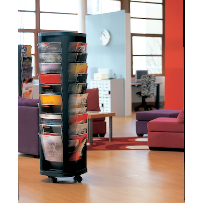 Artikelbild 2 für PAPERFLOW Prospektständer drehbar schwarz DIN A4 40 Fächer 44,0 x 44,0 x 148,5 cm, 1 St., Artikelnummer 572800