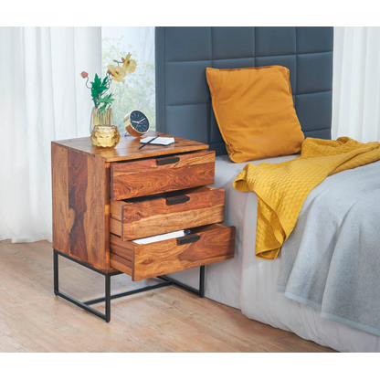 Artikelbild 6 für WOHNLING Nachttisch rechteckig Massivholz sheesham 40,0 x 50,0 x 65,0 cm, 1 St., Artikelnummer 166676