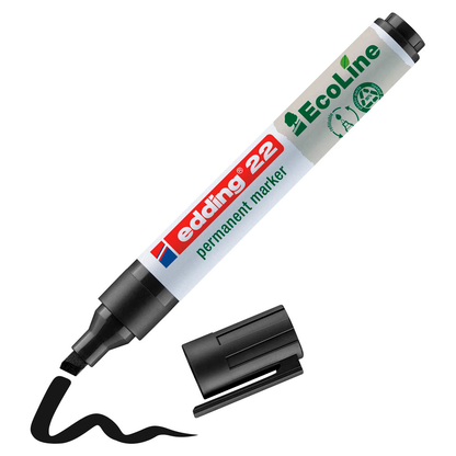 Artikelbild 2 für edding 22 EcoLine Permanentmarker schwarz 1,0 - 5,0 mm, 10 St., Artikelnummer 345264