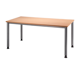 Artikelbild 1 für HAMMERBACHER Orbis höhenverstellbarer Schreibtisch buche rechteckig, 4-Fuß-Gestell silber 160,0 x 80,0 cm, Artikelnummer 763227