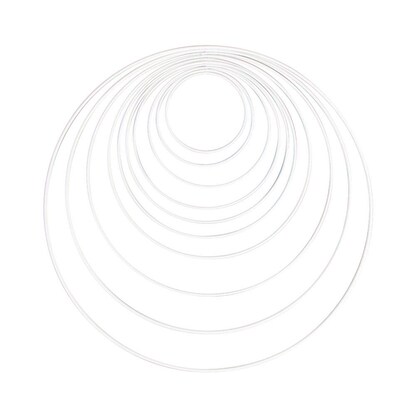 Artikelbild für Rayher Metallringe-Set beschichtet weiß Ø je 1 Stück 10,0/12,0/15,0/18,0/20,0/22,0/25,0/30,0/35,0/40,0 cm, 10 St., Artikelnummer 356541