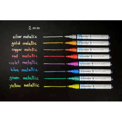 Artikelbild 3 für Schneider 011 Lackmarker farbsortiert 2,0 mm, 4 Set, Artikelnummer 564662