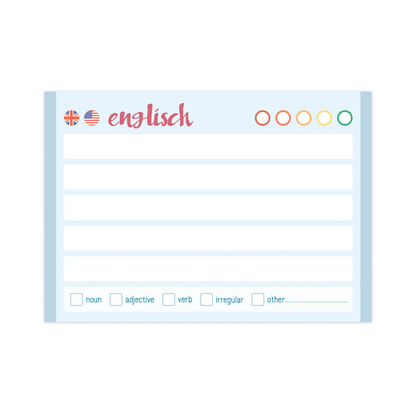 Artikelbild 2 für Häfft® Verlag Karteikarten Vokabel-Karten Englisch DIN A7 blau/rosa liniert, 100 St., Artikelnummer 590754