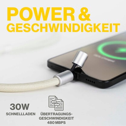 Artikelbild 4 für Aqiila® LANYARD Handykette Ladekabel sand, Kabellänge: 0,3 - 1,5 m, 30 Watt, Artikelnummer 739902