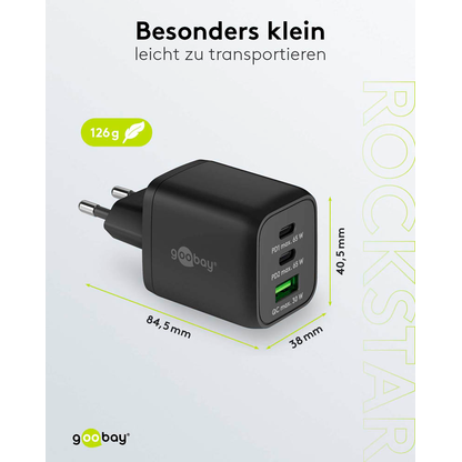 Artikelbild 9 für goobay Ladekabel mit Adapter schwarz, Kabellänge: 1,0 m, 65 Watt, Artikelnummer 345274
