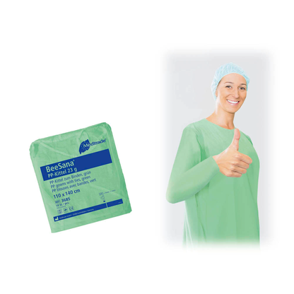Artikelbild 3 für Meditrade® unisex Schutzkittel BeeSana® PP grün Einheitsgröße 10 St., Artikelnummer 565079