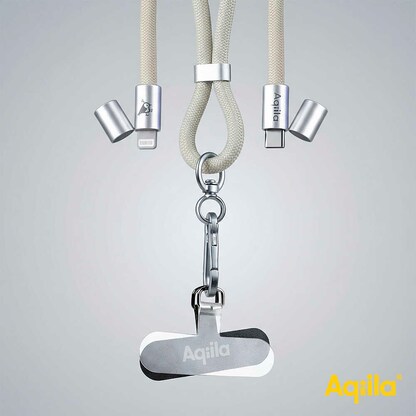 Artikelbild 3 für Aqiila® LANYARD Handykette Ladekabel sand, Kabellänge: 0,3 - 1,5 m, 30 Watt, Artikelnummer 739902