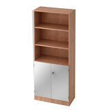 Artikelbild 1 für HAMMERBACHER Regalschrank Prokura, V6770/N/S/SG nussbaum, silber 80,0 x 42,0 x 200,4 cm, 1 St., Artikelnummer 978544