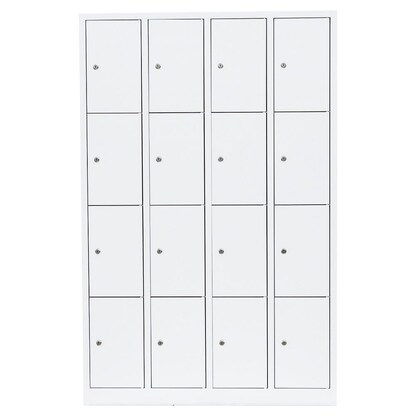 Artikelbild 2 für LÜLLMANN Schließfachschrank signalweiß 520447, 16 Schließfächer 117,0 x 50,0 x 180,0 cm, Artikelnummer 831091